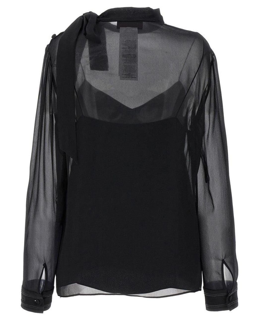 Gucci Black Georgette Blouse