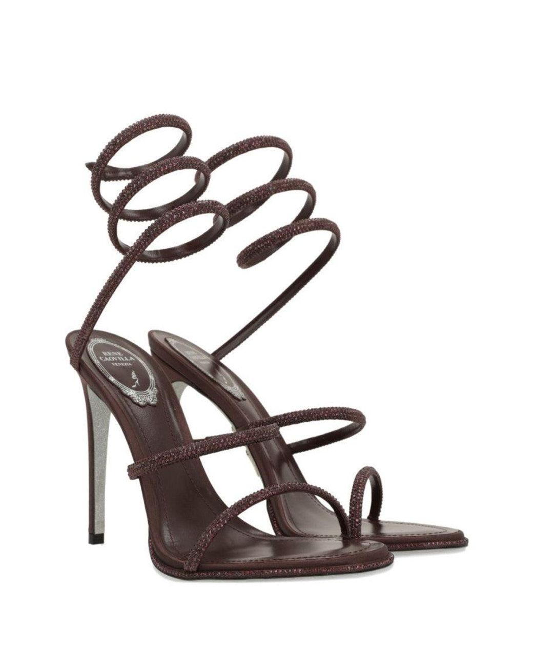 Rene Caovilla White Cleo Slip-On Heels