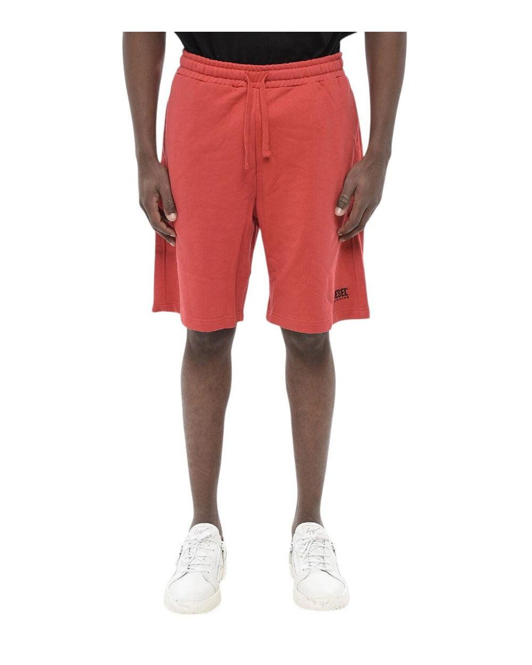 DIESEL Red Drawstring Shorts for men