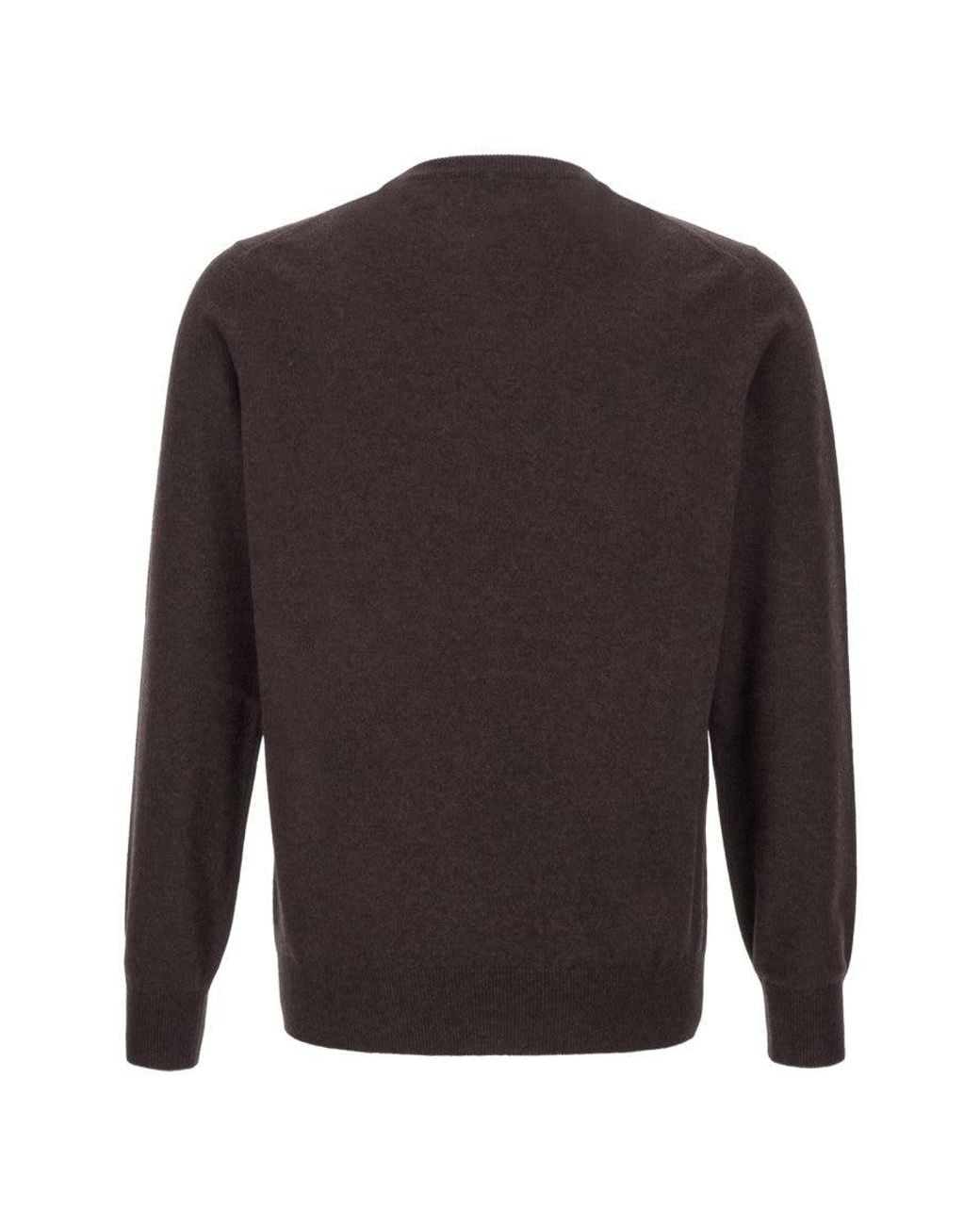 Brunello Cucinelli Gray Dark Knitted Sweater for men