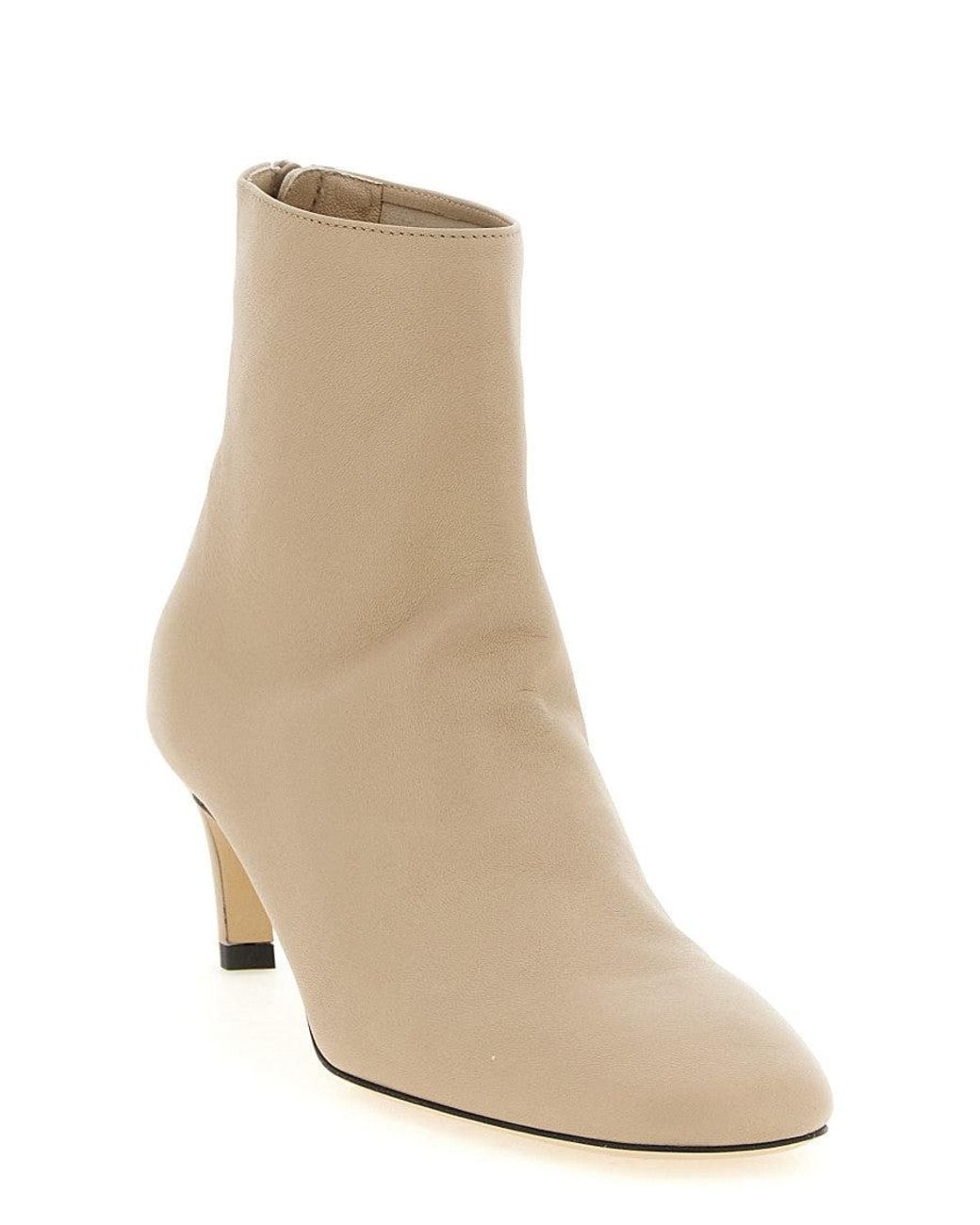 Totême White Leather Ankle Boots
