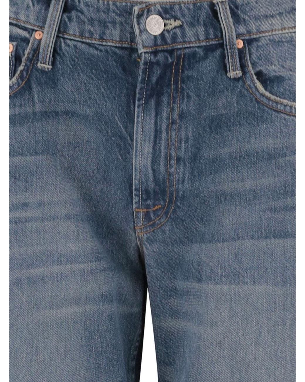 Mother Blue Flared High Rise Jeans