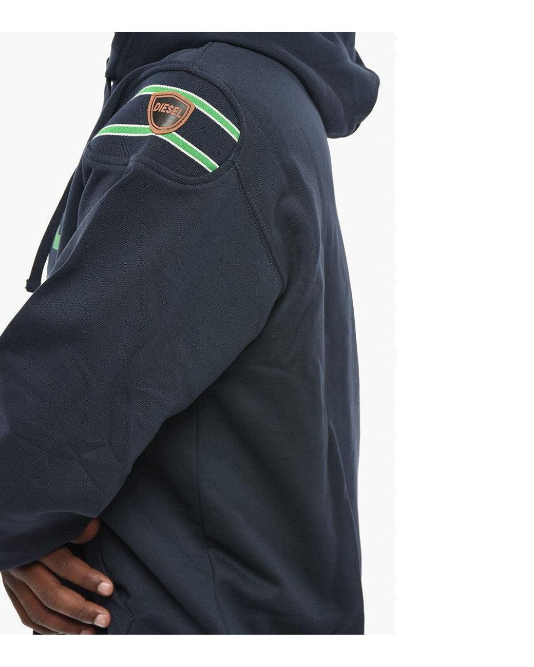 DIESEL Gray Graphic Logo Hoodie for men