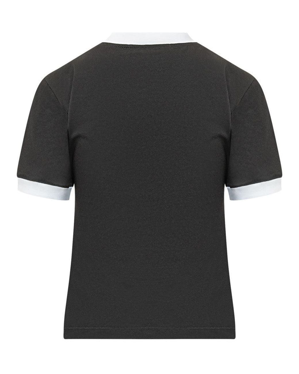 MSGM Black Ringer T-Shirt With Embroidery