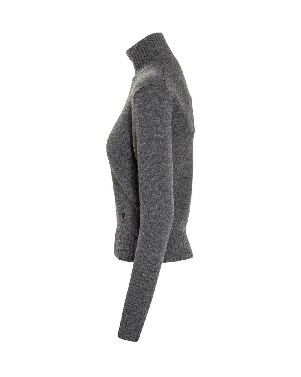 AMI Gray Fashionable Dolcevita Sweater