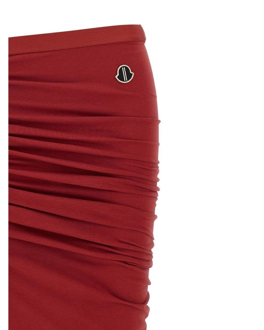 Rick Owens Red 'Adjustable' Moncler + Skirt