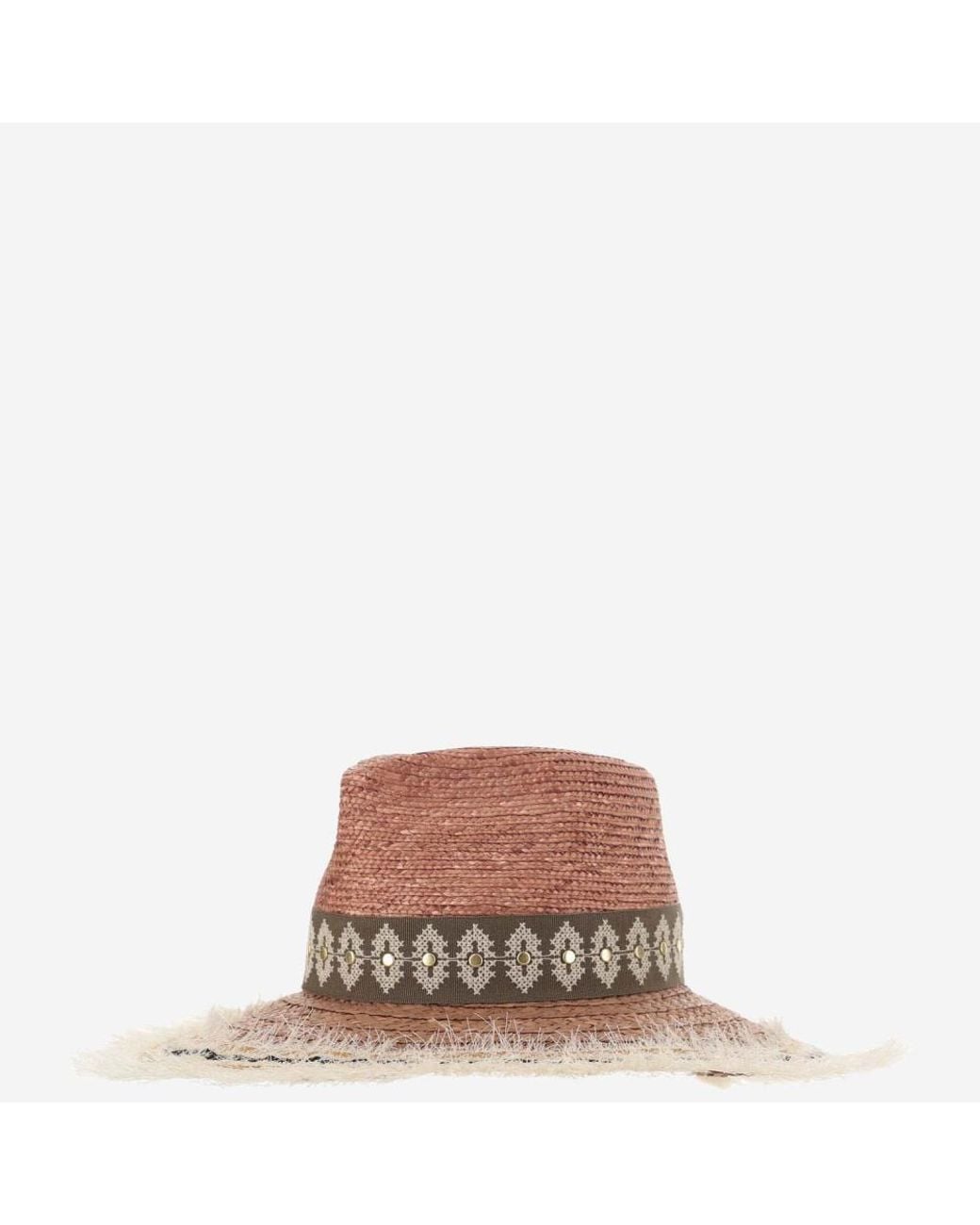 Ferruccio Vecchi Brown Rustic Classic Studded Hat