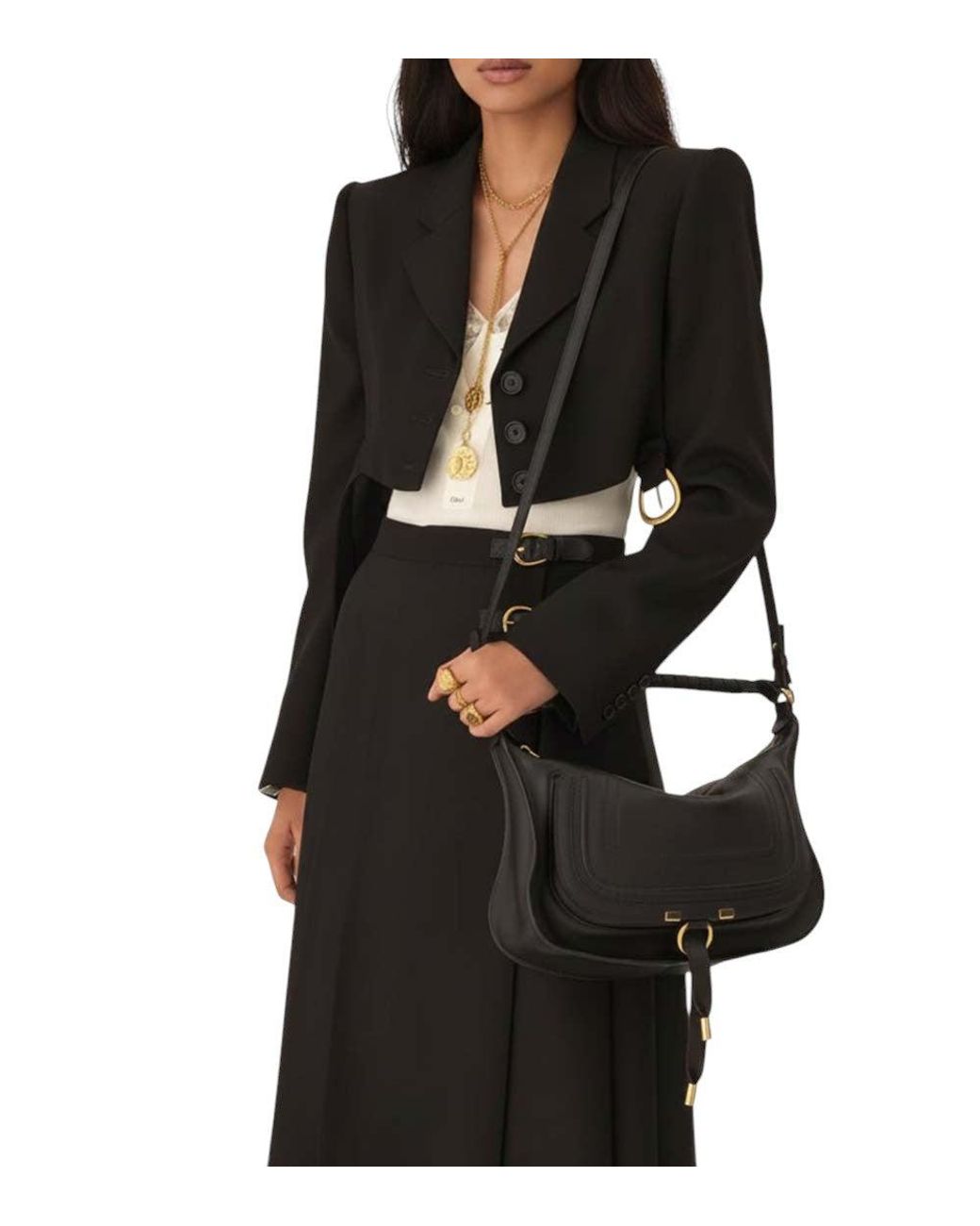 Chloé Black Marcie Large Shoulder Bag
