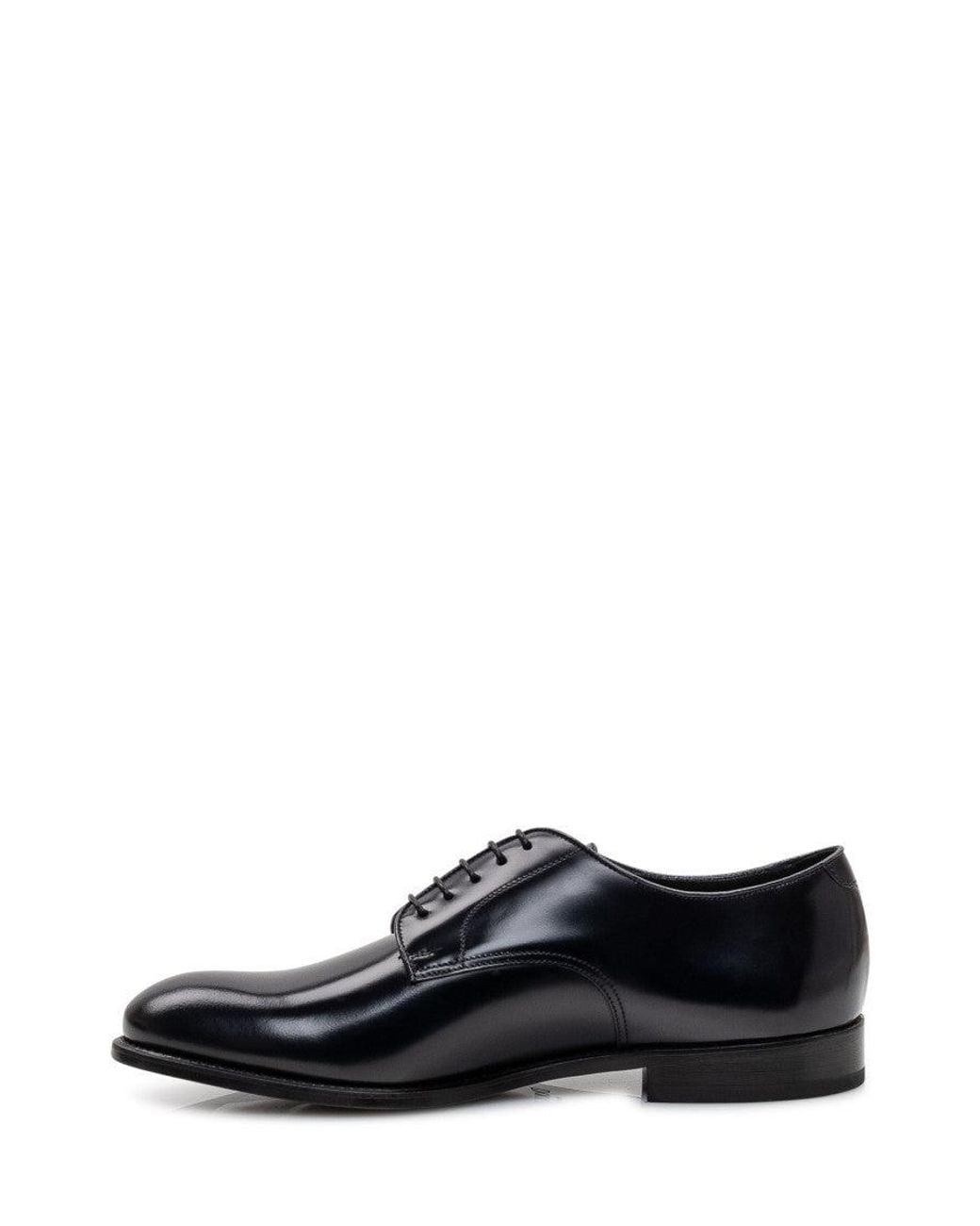 Doucal's White Leather Lace-Up Shoes for men