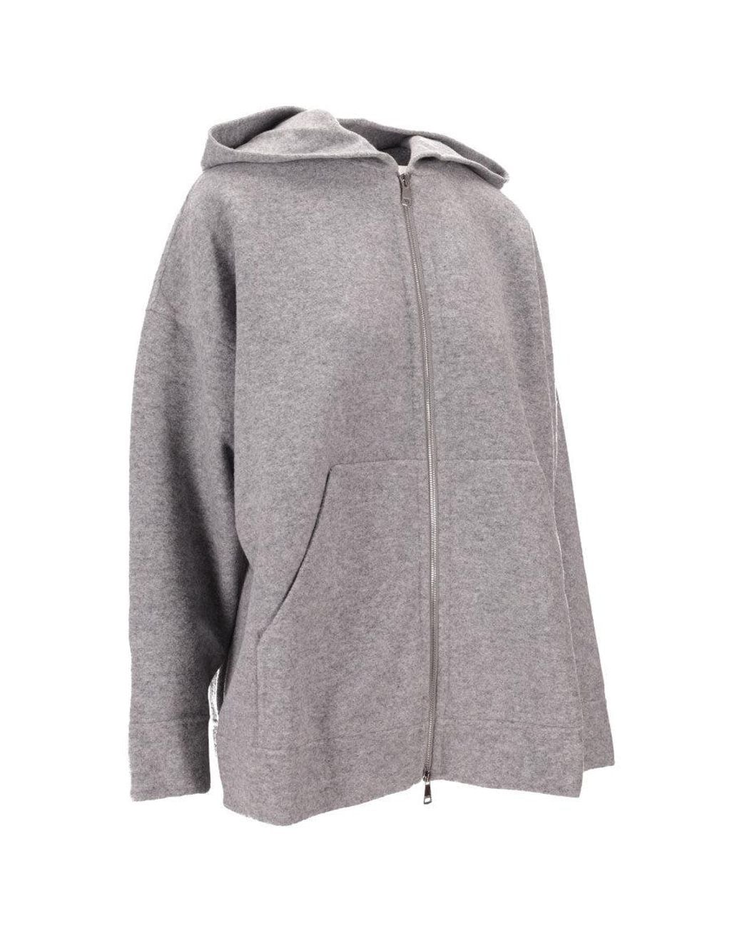 Max Mara Gray Zip Up Relaxed Hoodie