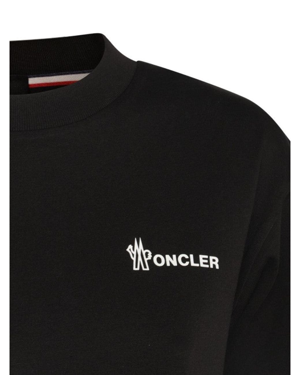 Moncler Black Crew Neck Logo T-Shirt