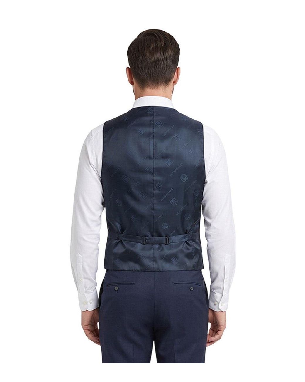 Corneliani Blue V Neck Waistcoat for men