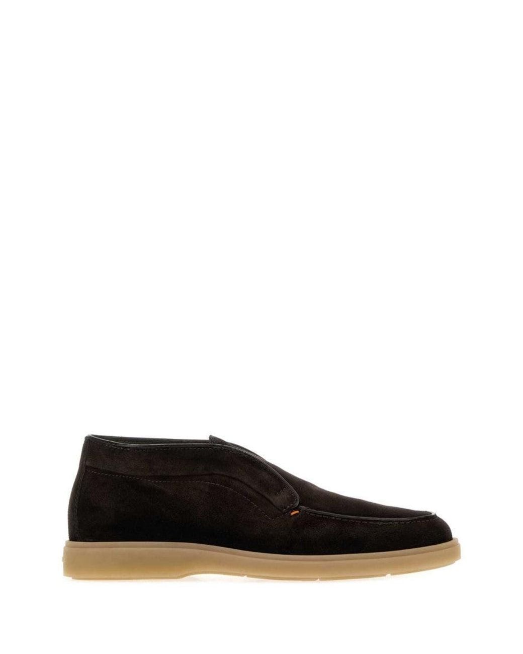 Santoni Black Suede Loafers for men