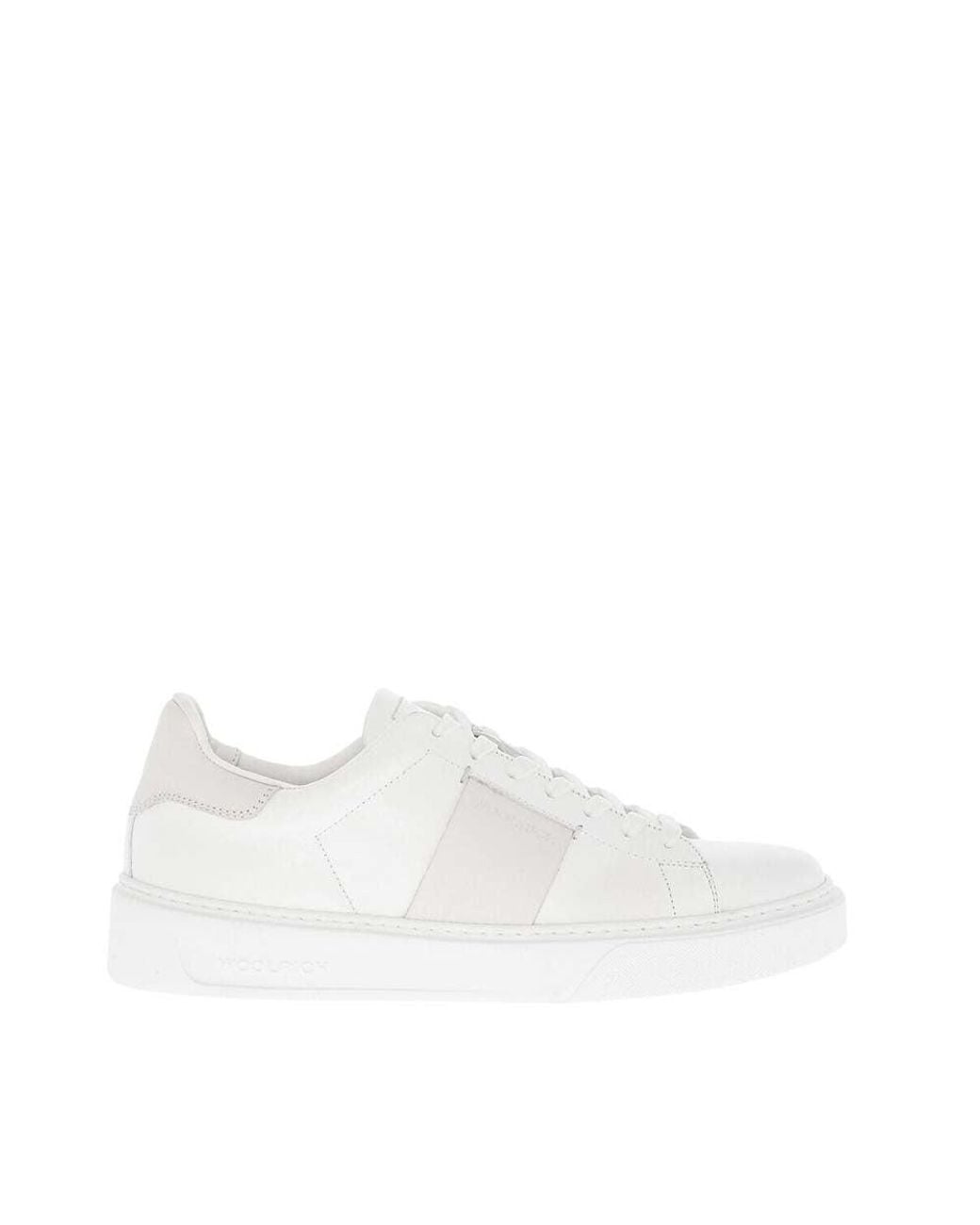 Woolrich White Color Block Low-Top Sneakers