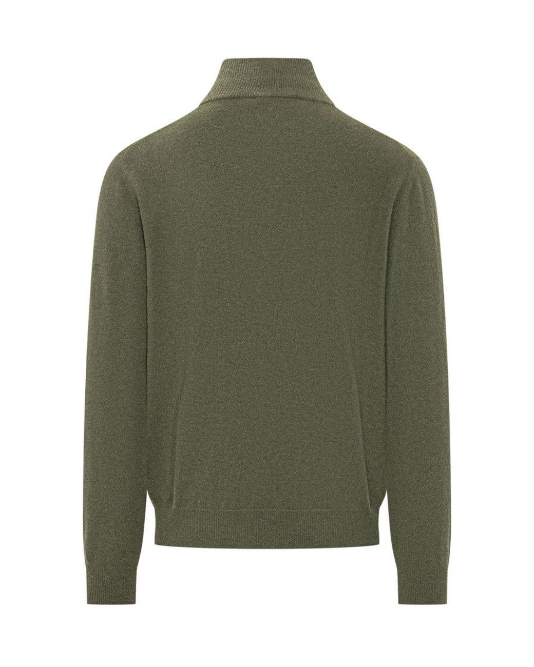 Malo Green Zip-Up Sweater for men