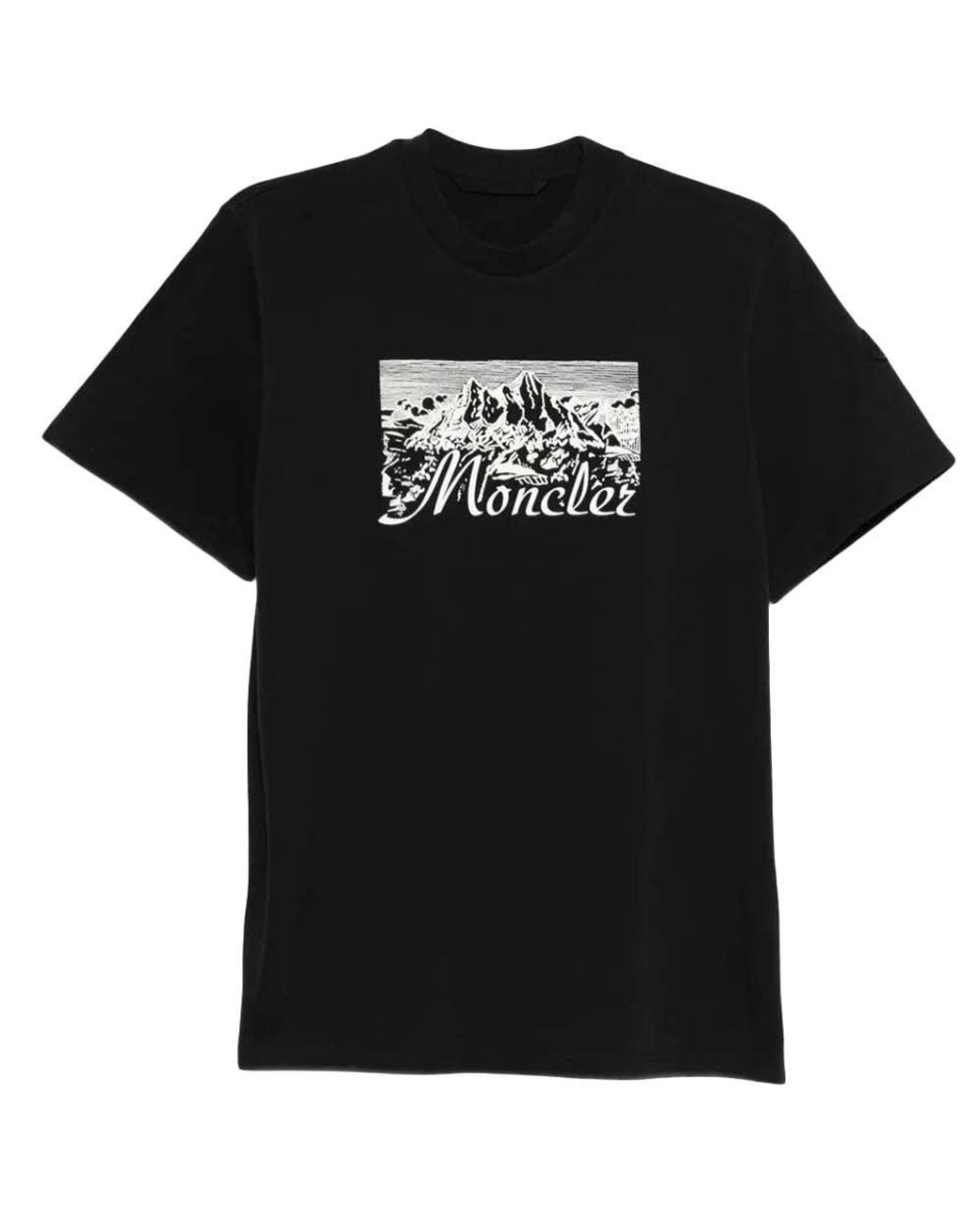 Moncler Black Crew Neck T-Shirt for men