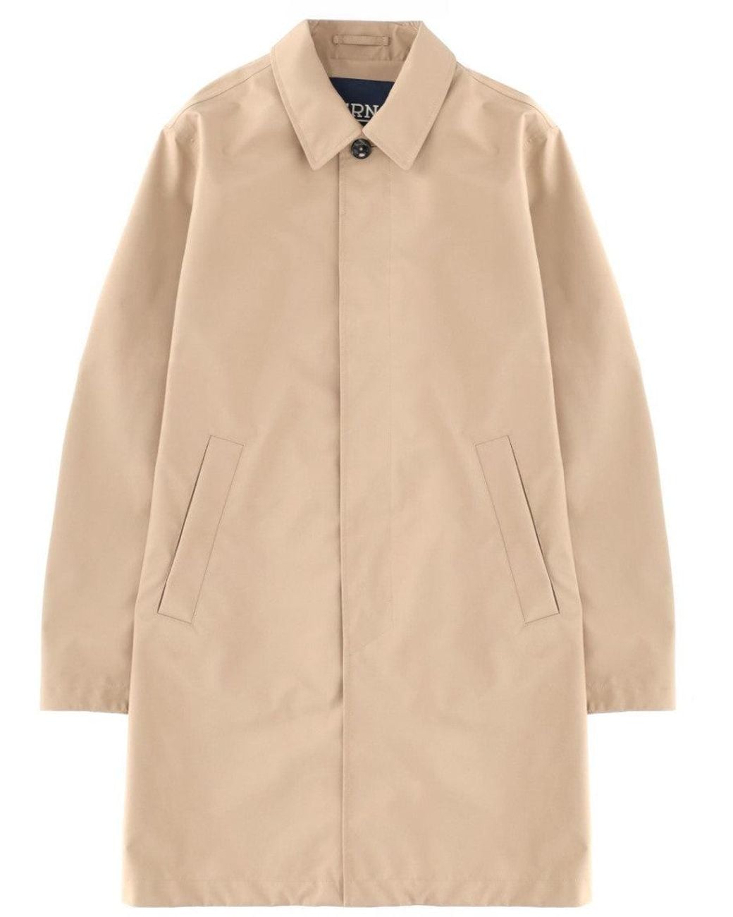 Herno Natural Regular Solid Raincoat for men