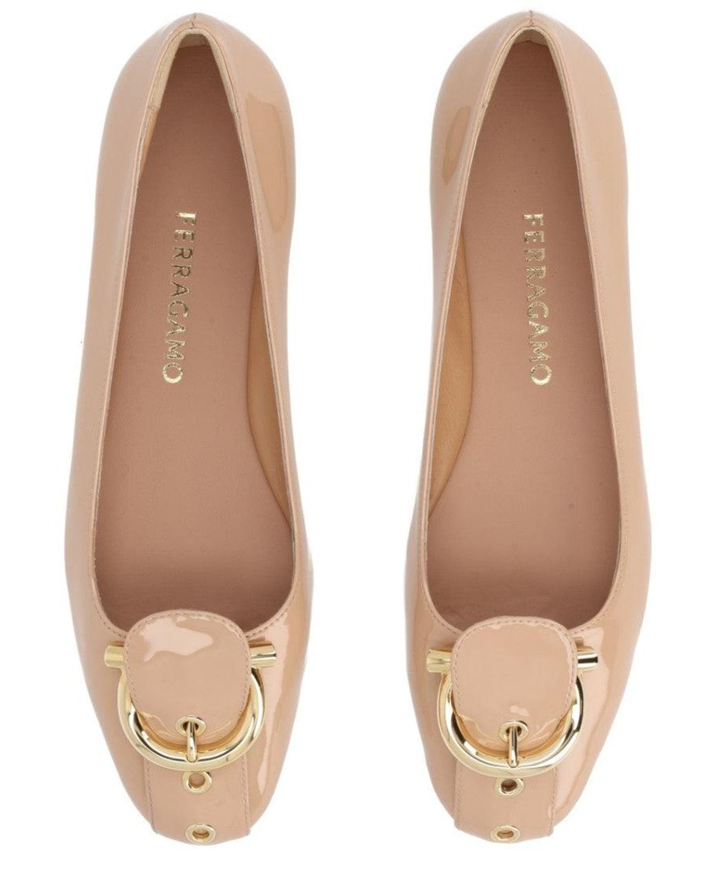 Ferragamo Brown Leather Ballet Flats