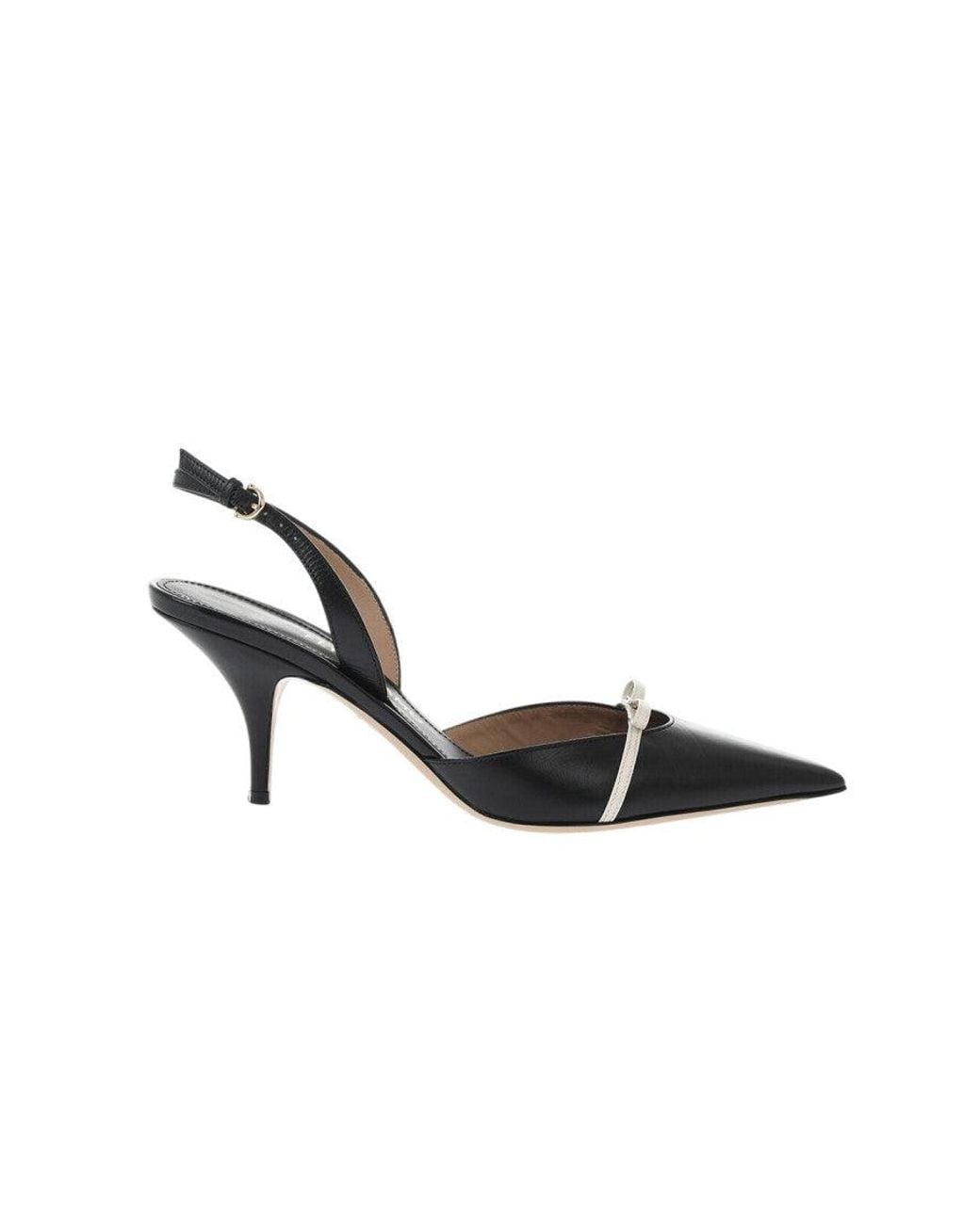 Ferragamo Black Leather Slingback Pumps
