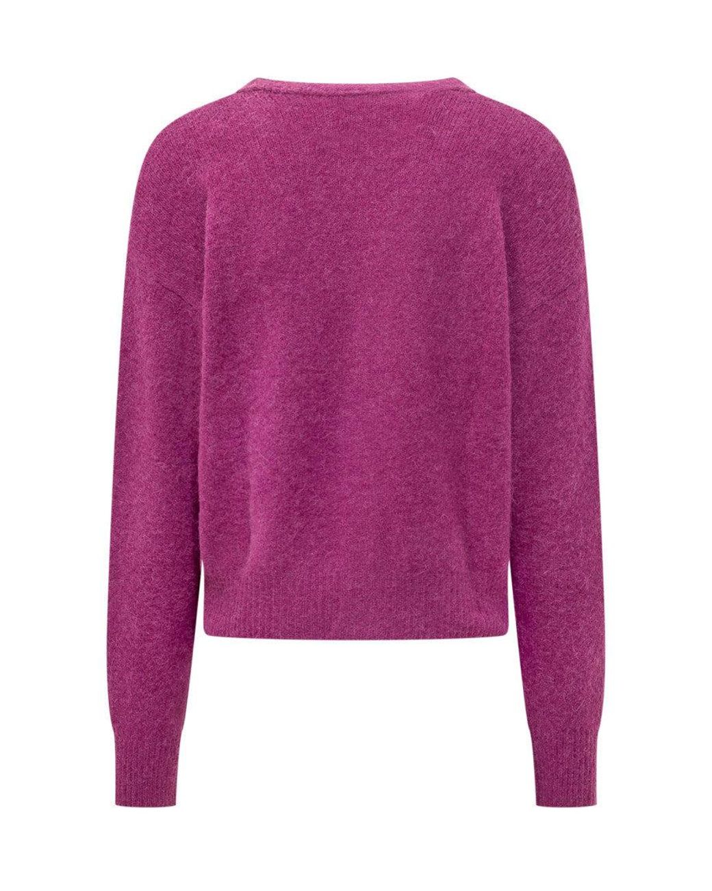 AMI Purple Knitted V Neck Cardigan for men