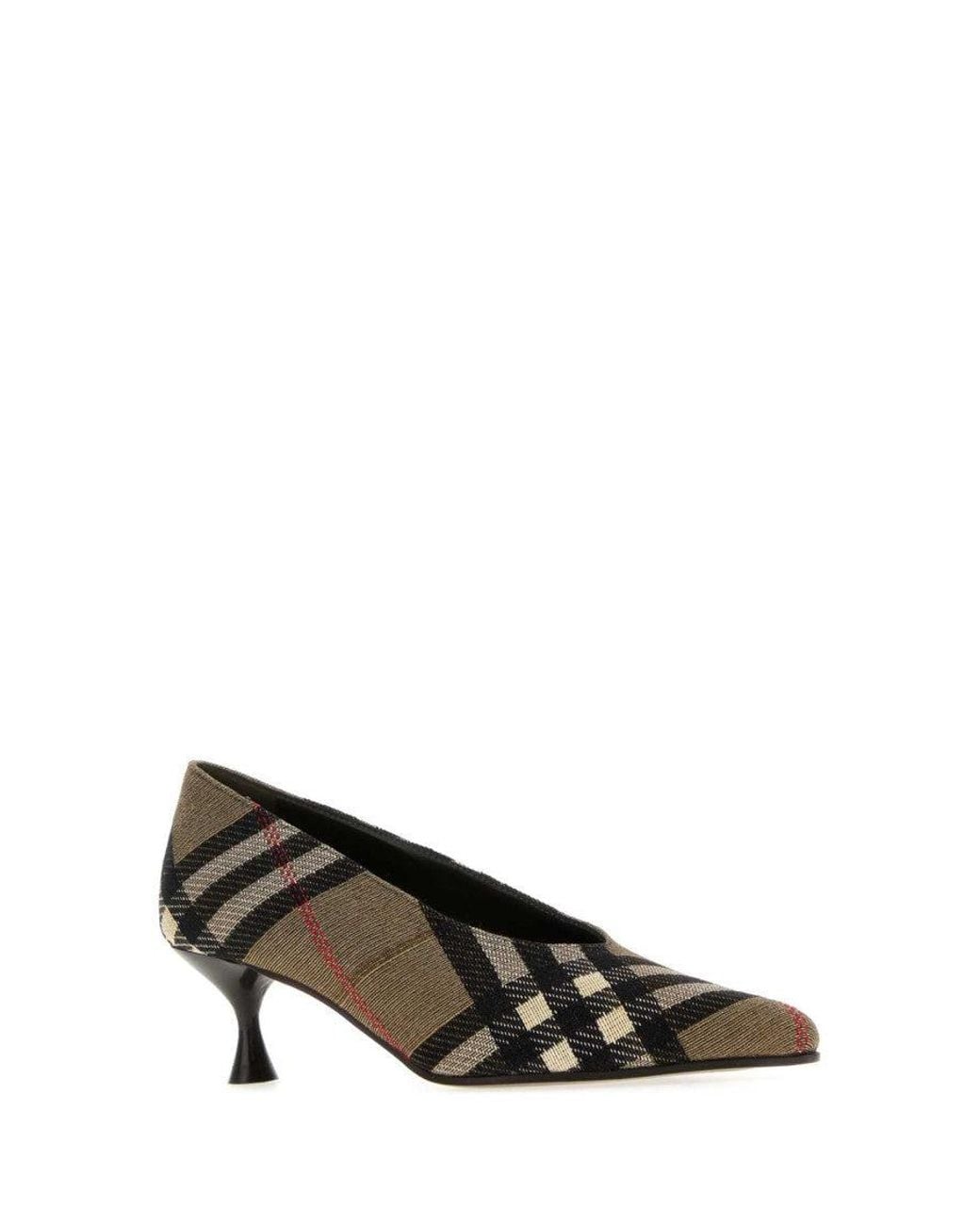 Burberry Brown Multi Color Slip On Pumps