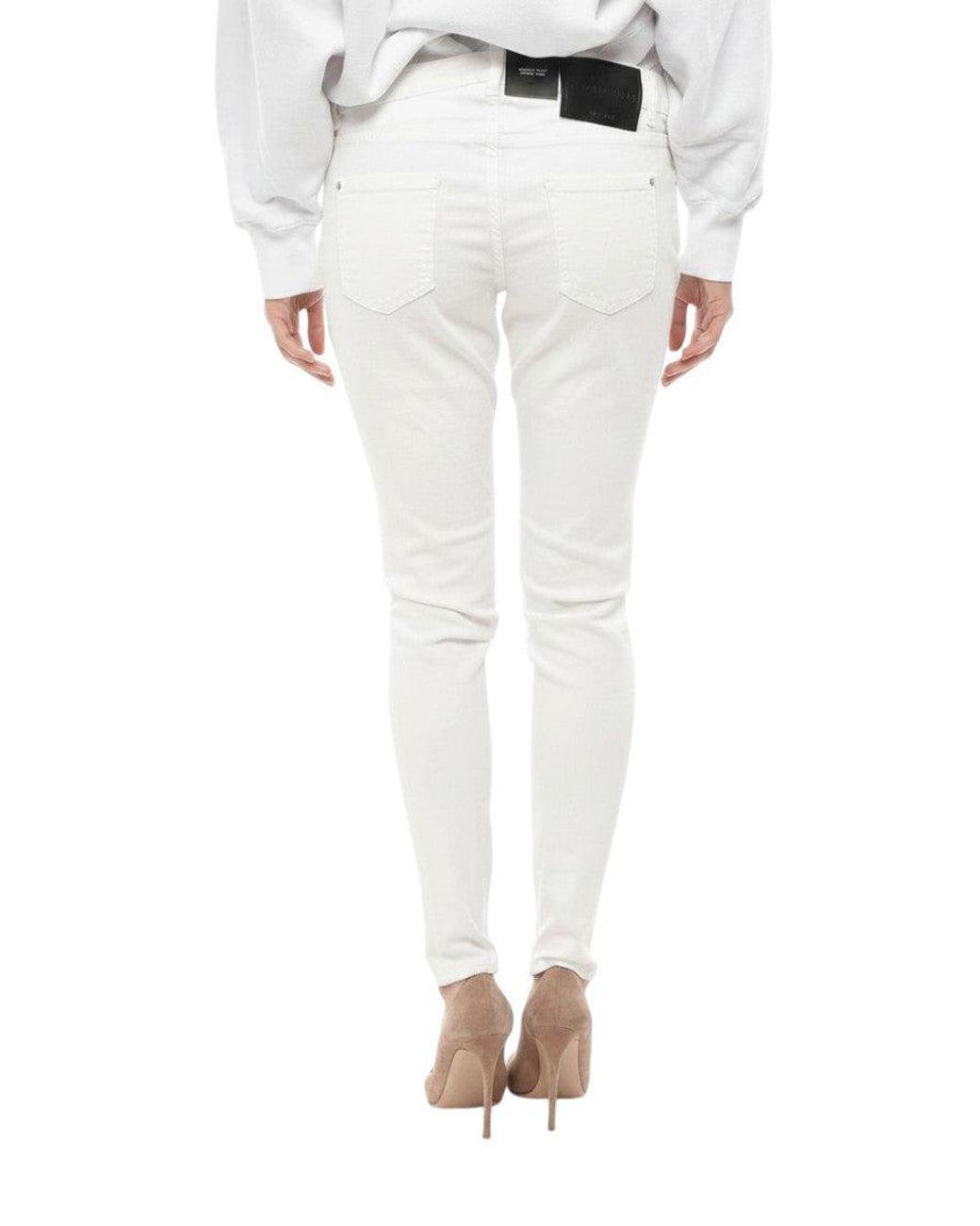 DSquared² White Skinny Mid Rise Jeans