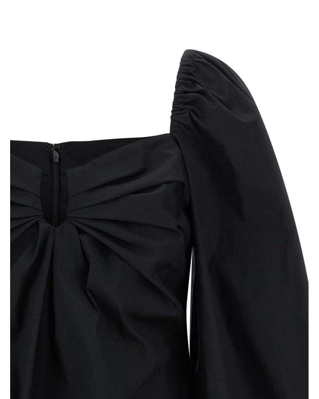 Carolina Herrera Black 'Puff' Sleeve Top