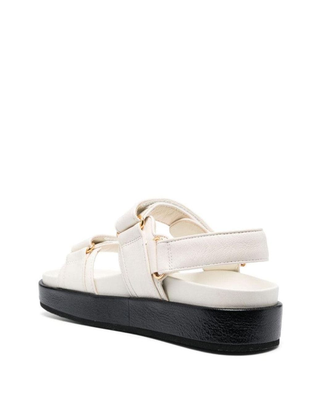 Tory Burch White Logo Sandals