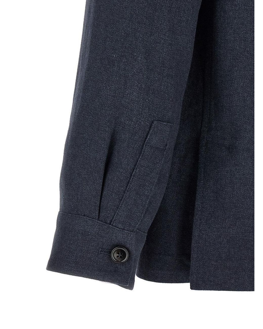 Zegna Blue Dark Solid Jackets for men