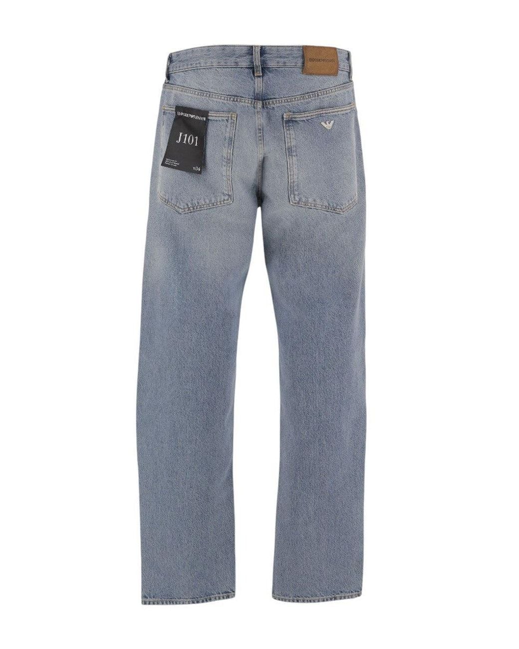 Emporio Armani Blue Straight Mid Rise Jeans for men