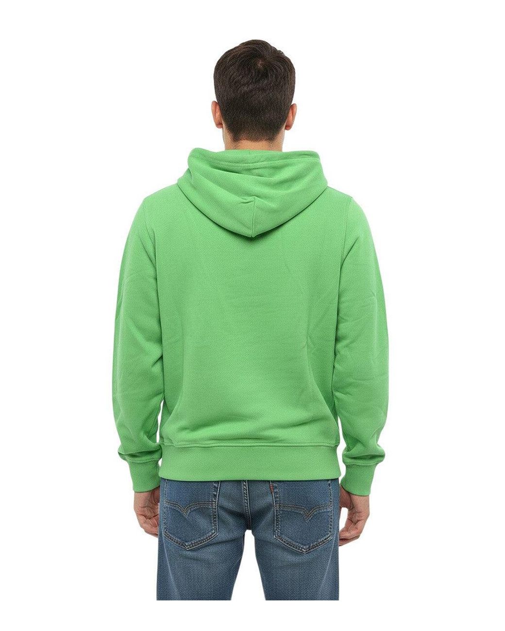 DIESEL Green Logo Regular Hoodie for men