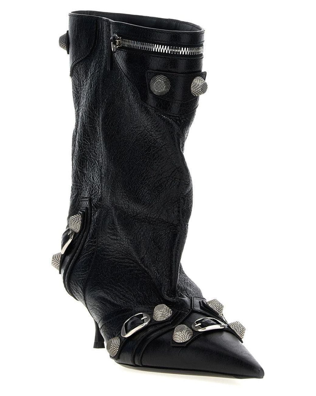 Balenciaga Black 'Cagole Wide' Ankle Boots