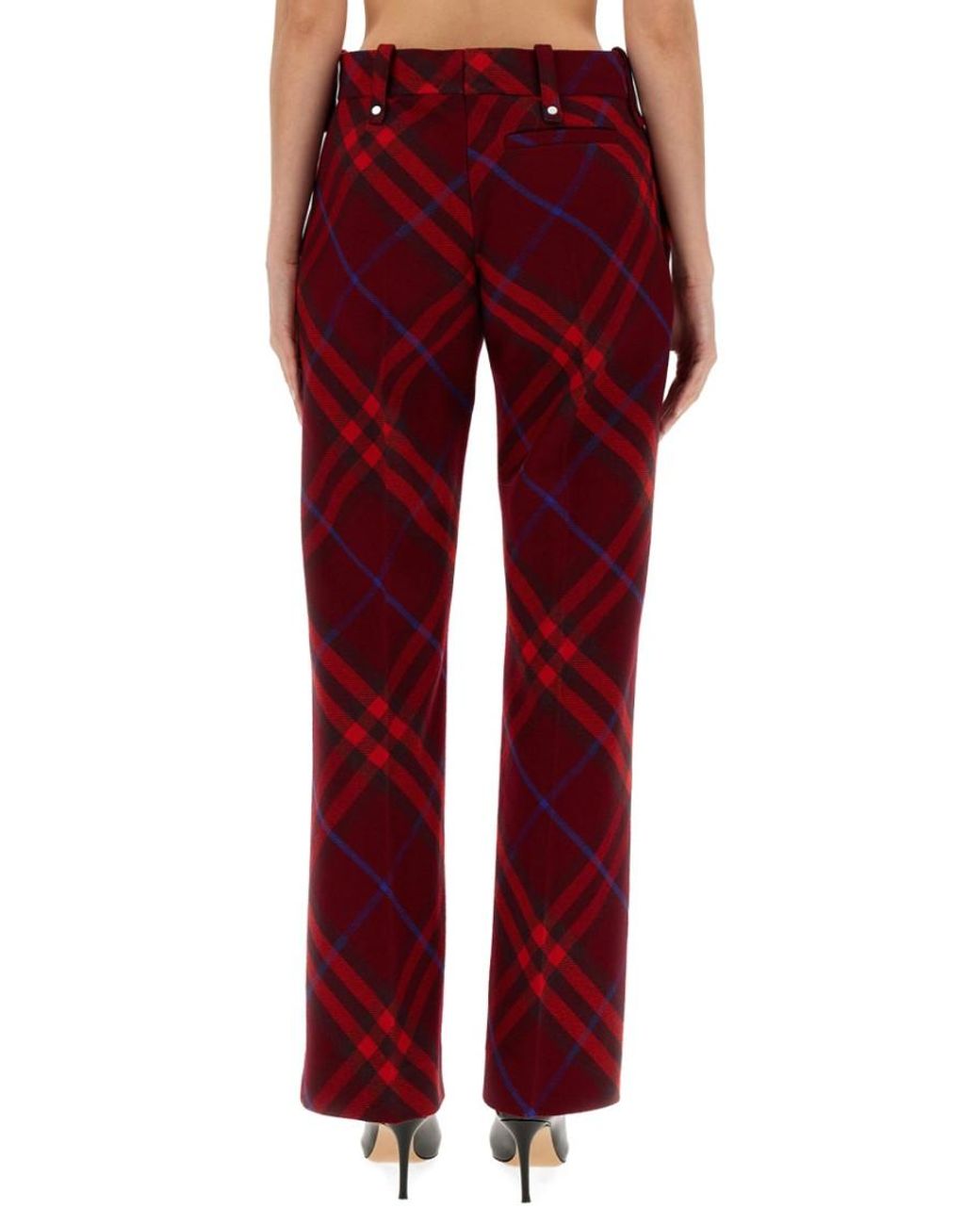 Burberry Red Regular Flat Front Pants