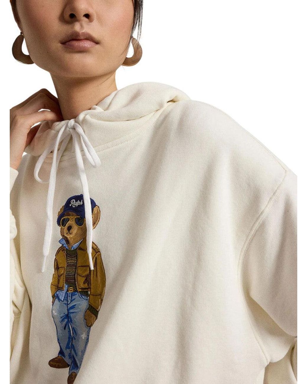 Polo Ralph Lauren White Graphic Hood Sweatshirt