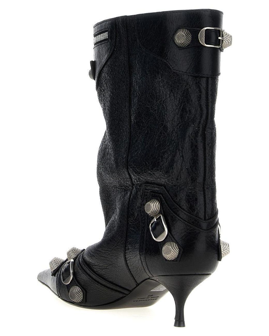 Balenciaga Black 'Cagole Wide' Ankle Boots
