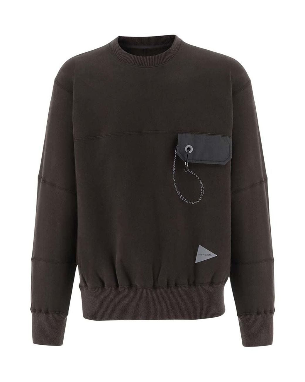 And Wander Black Dark Relaxed Sweatshirt for men