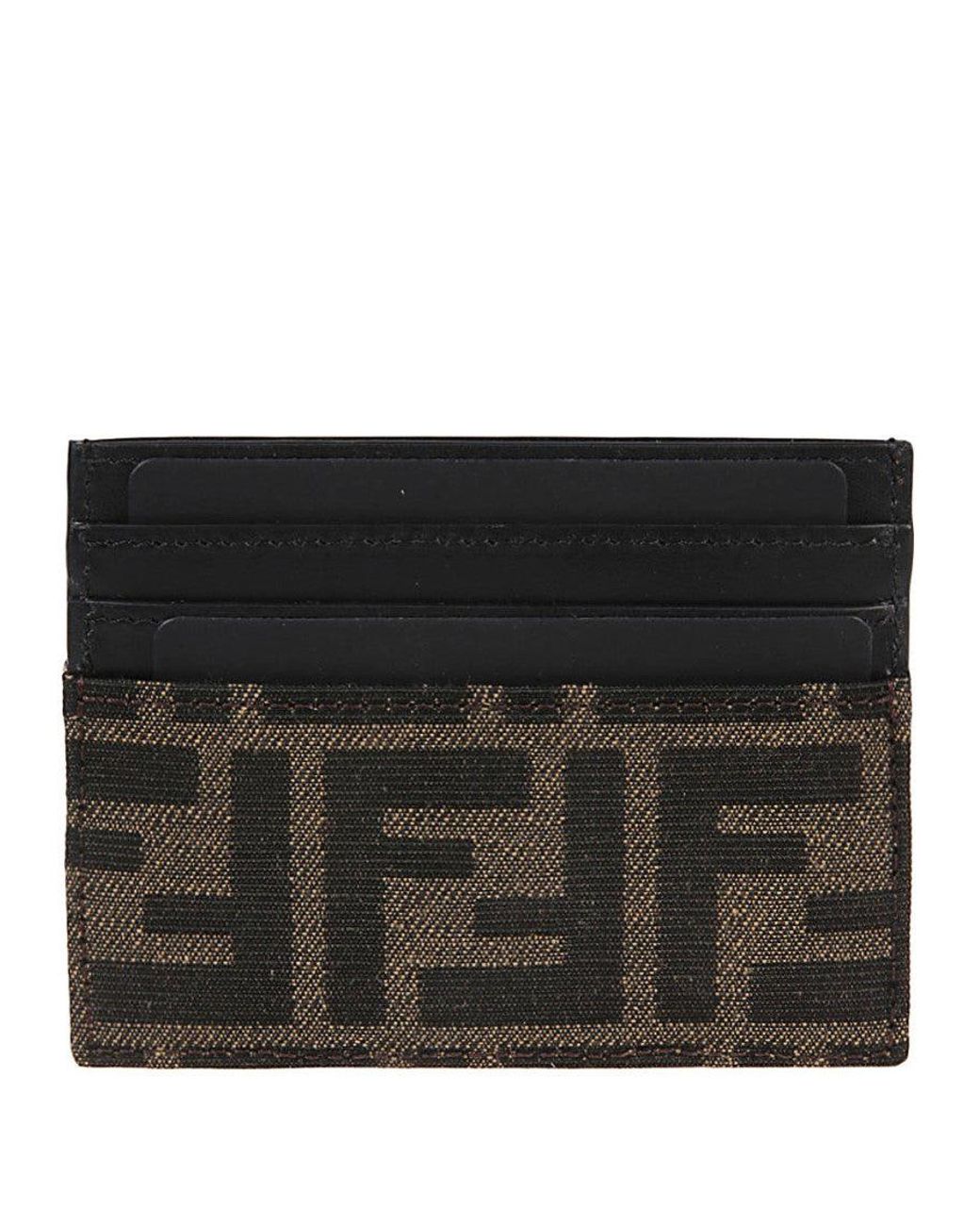 Fendi Black Logo Card Holder for men