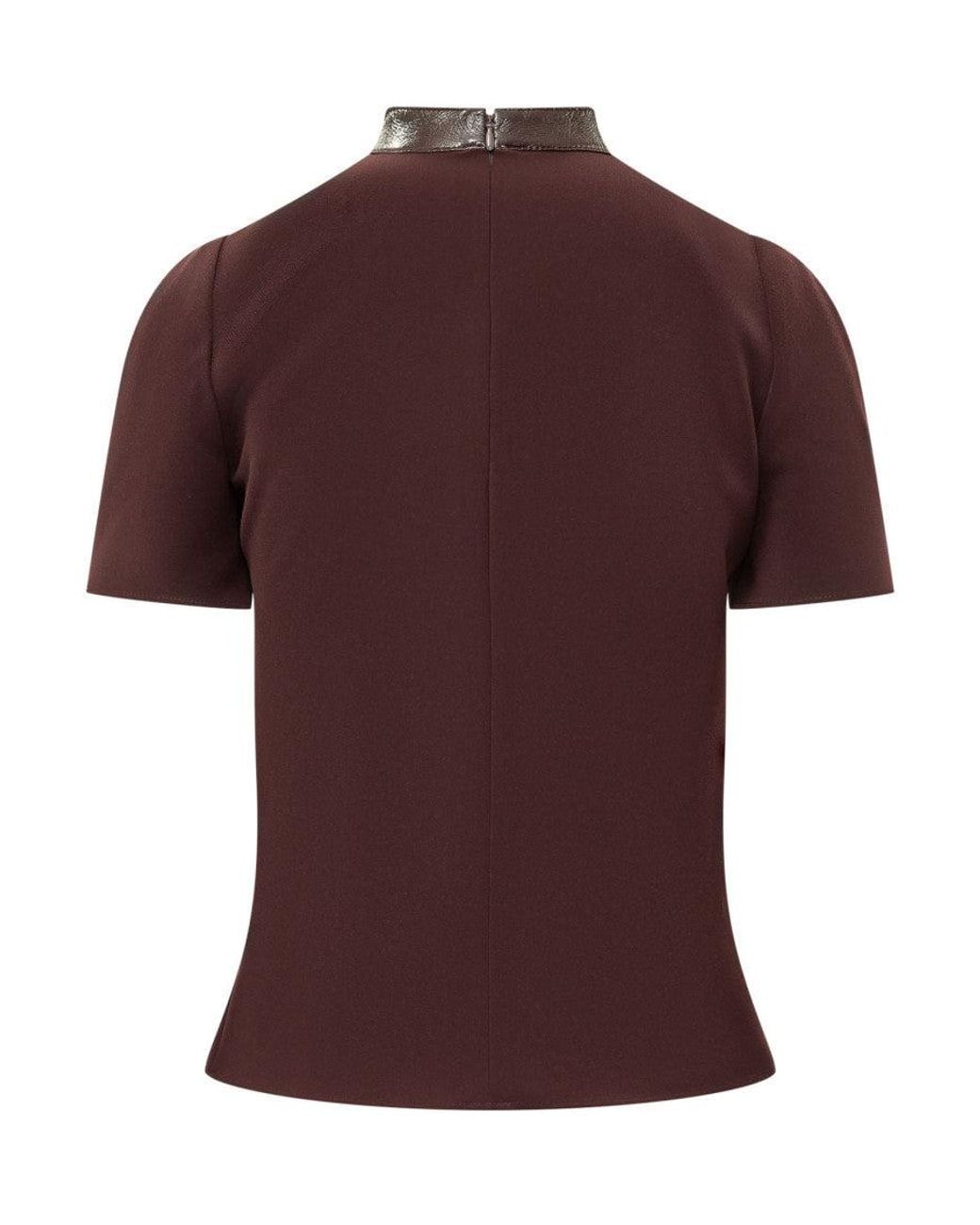 Courreges Red Mock Collar Top