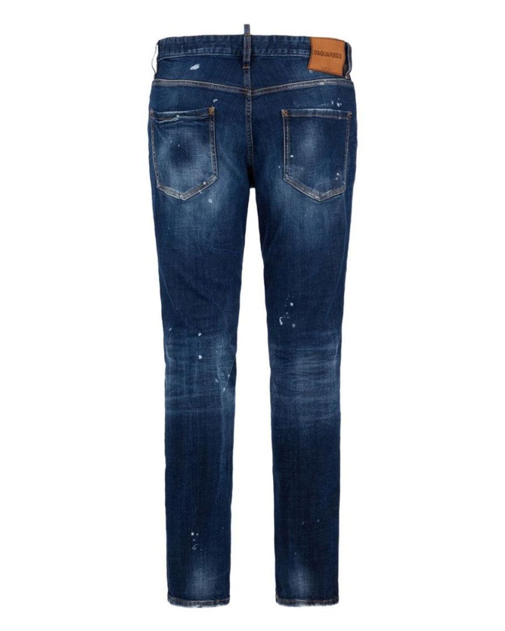 DSquared² Blue Distressed Jeans for men