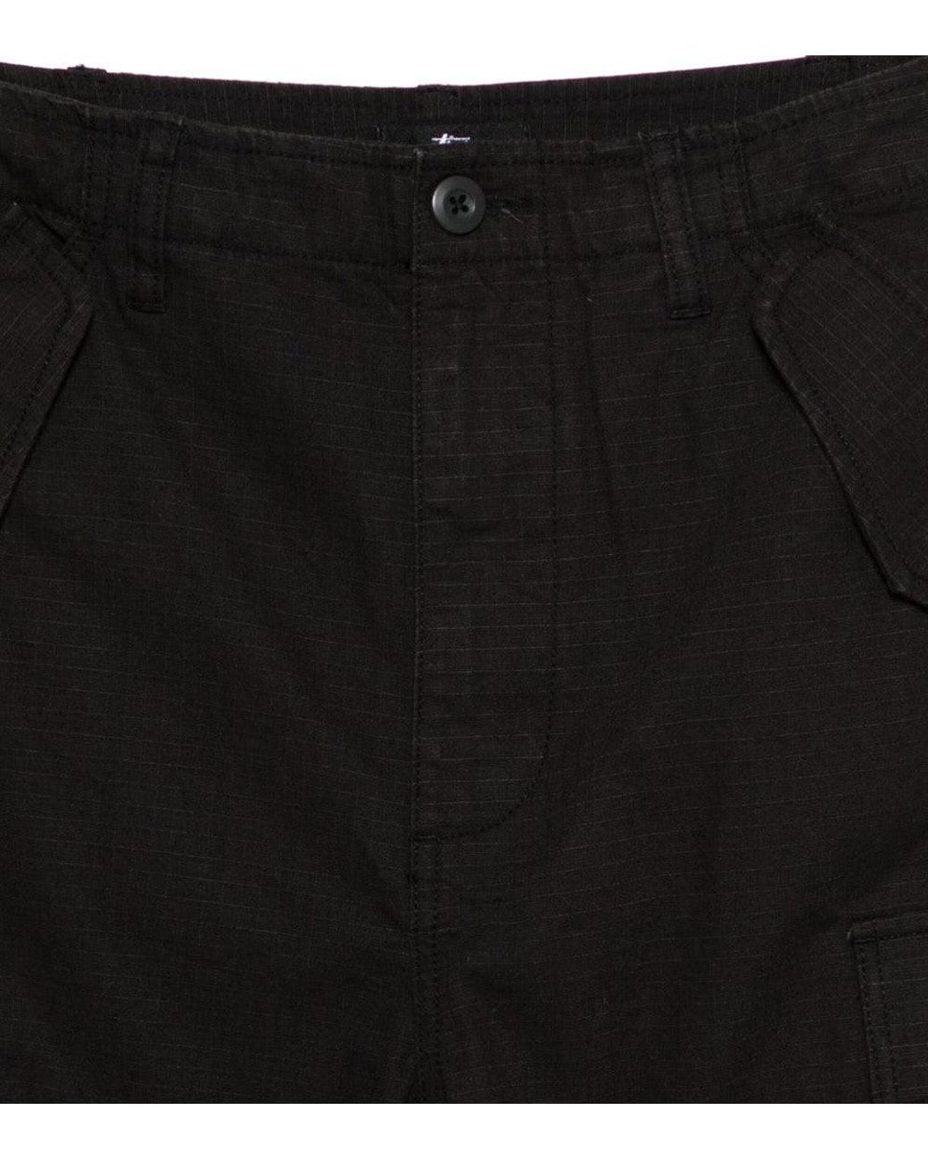 Stussy Black Relaxed Cargo Trousers for men