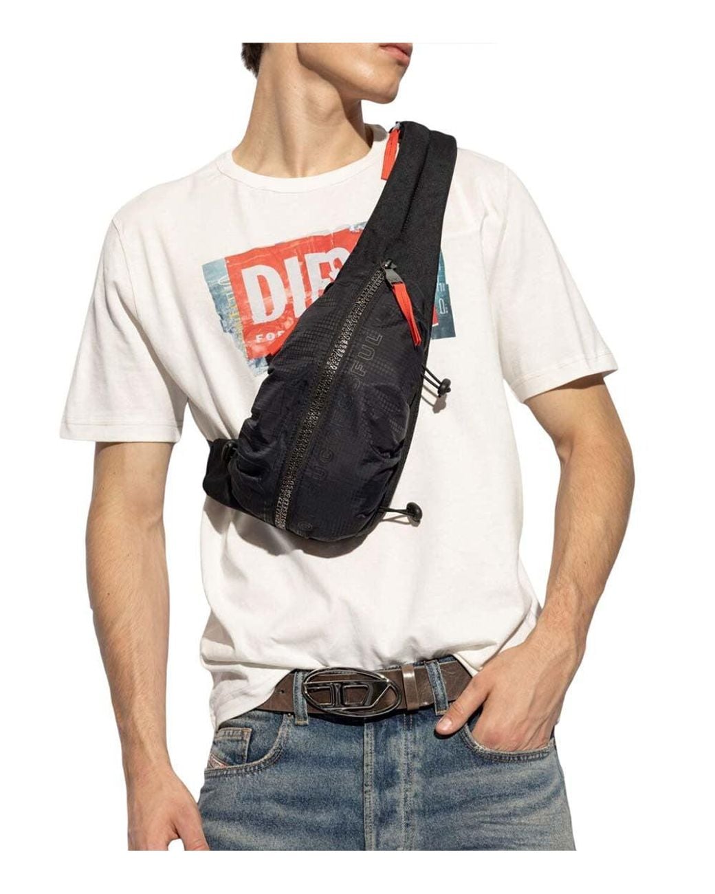 DIESEL Blue Zip-D Medium Crossbody Bag