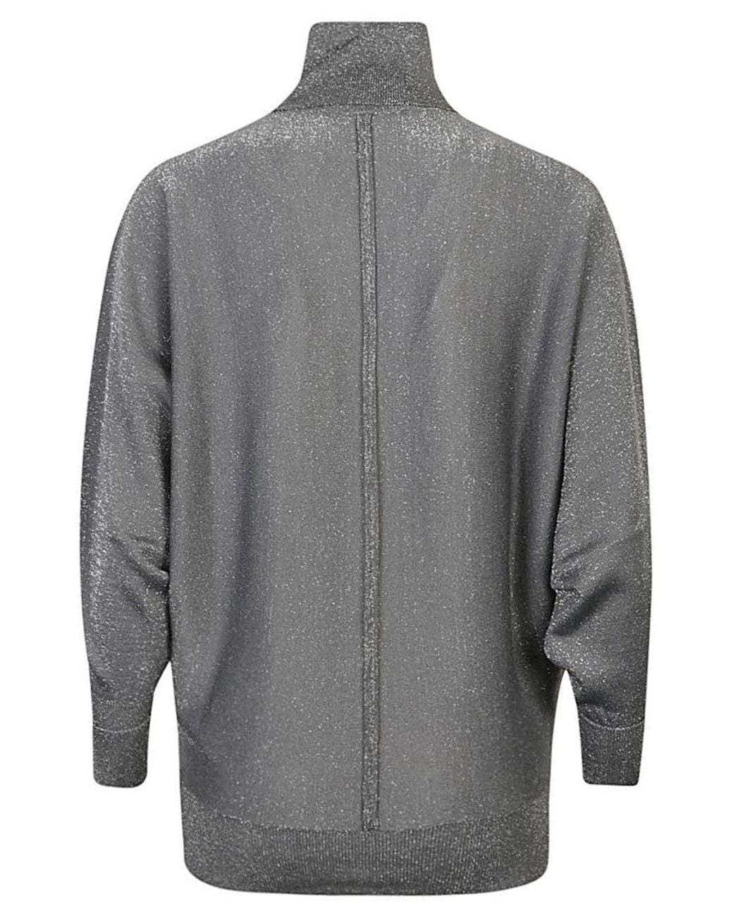Circus Hotel Gray Viscose Turtleneck Sweater