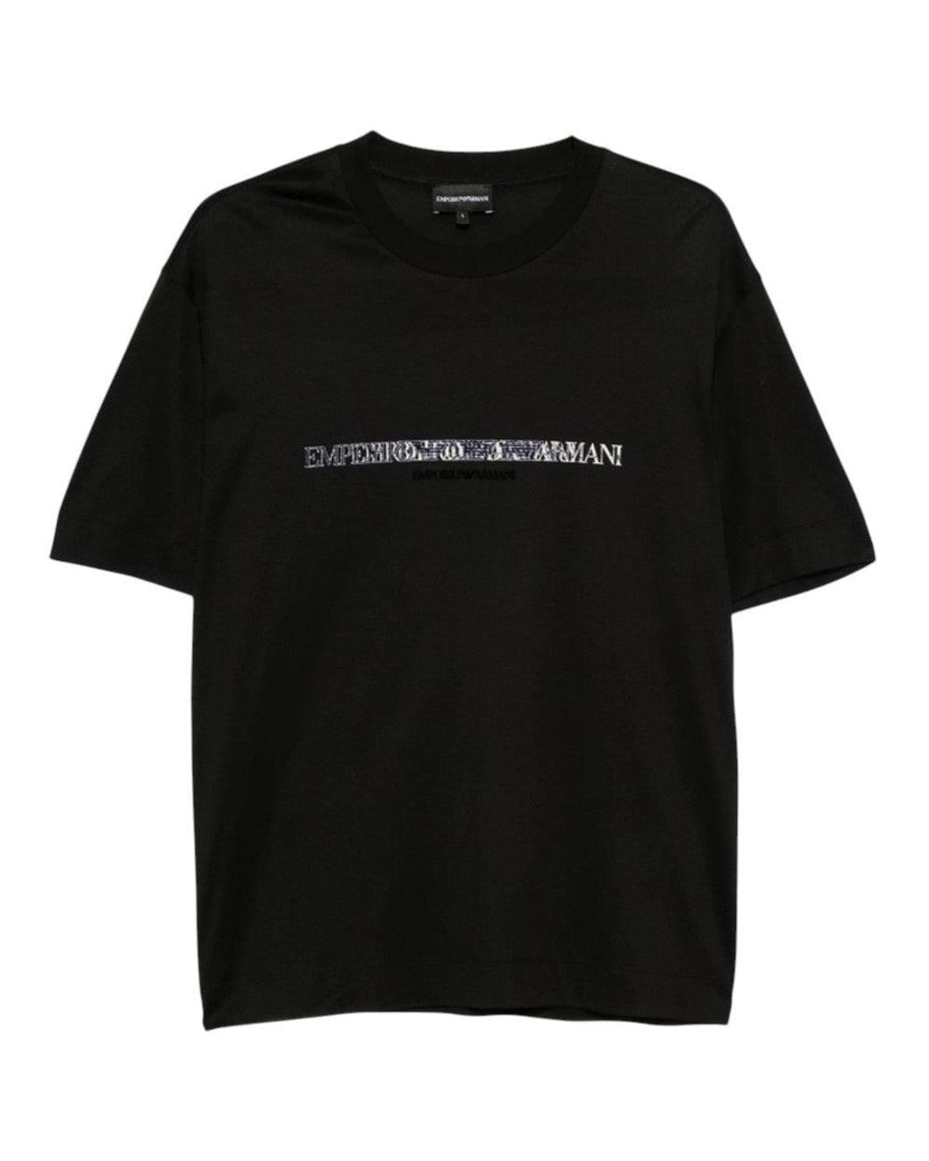 Emporio Armani Black Logo Crew Neck T-Shirt for men