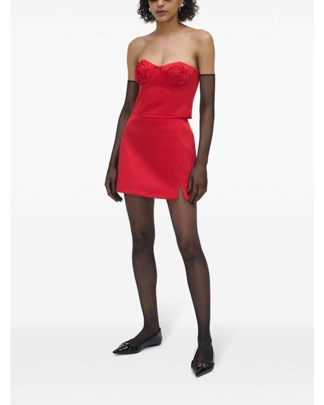 Marc Jacobs Red Duchess Satin Skirt