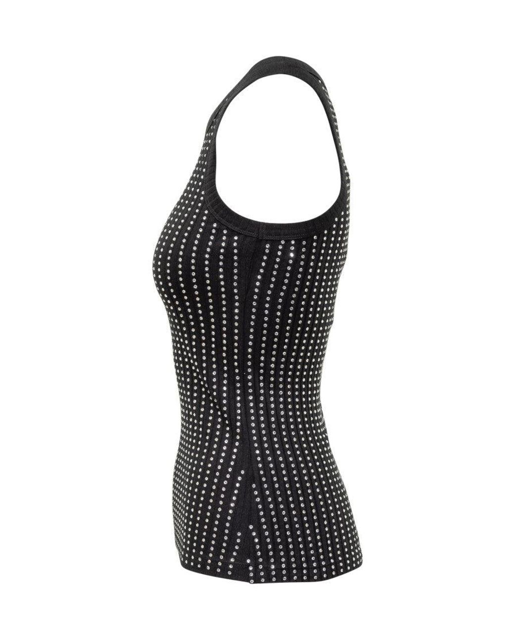 The Attico Black Thermal Glitter Camisole