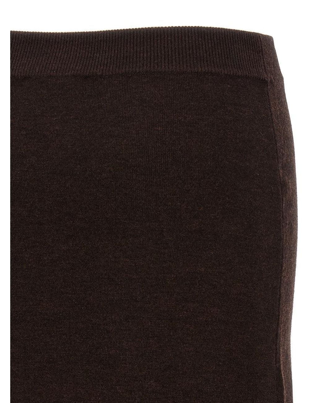 Victoria Beckham Black 'Bottoni' Midi Skirt
