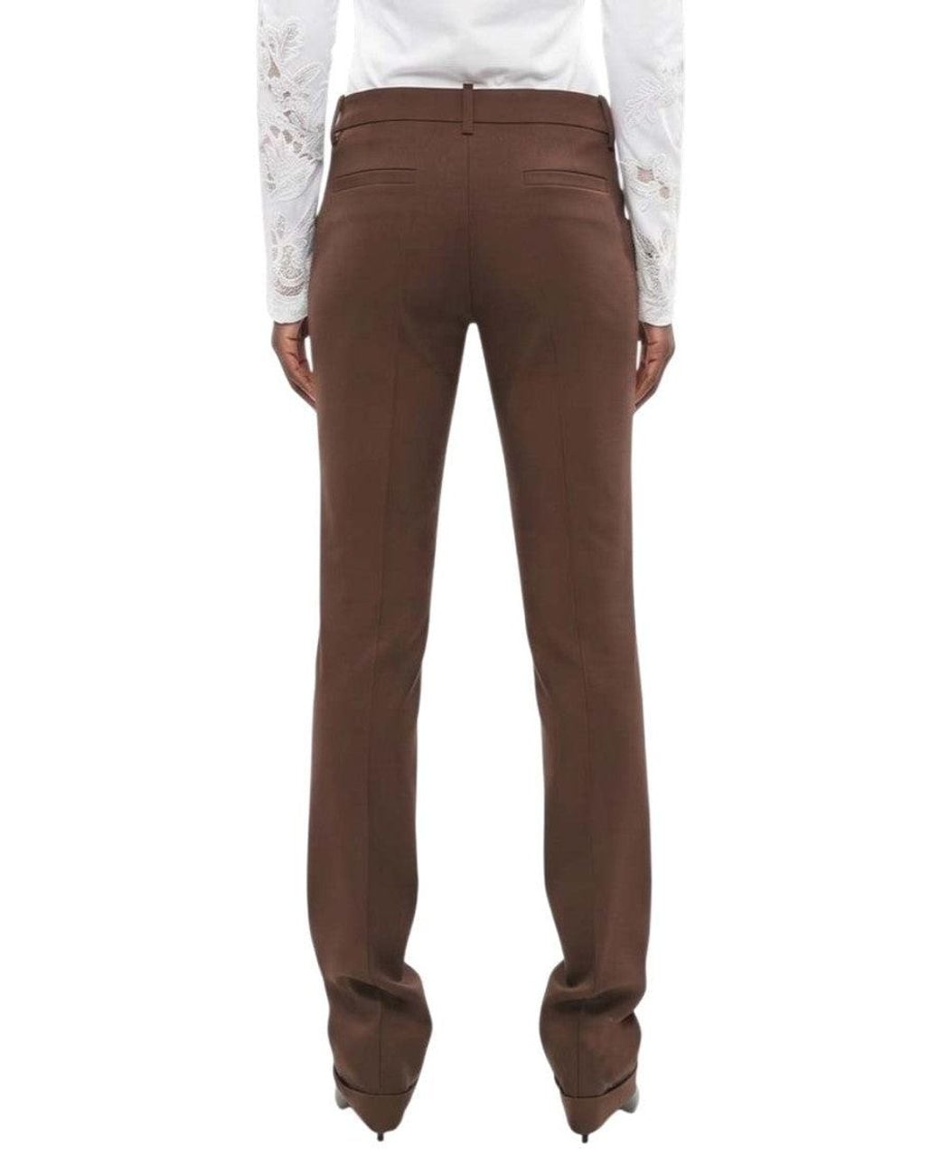 DSquared² Brown Straight Flat Front Pants