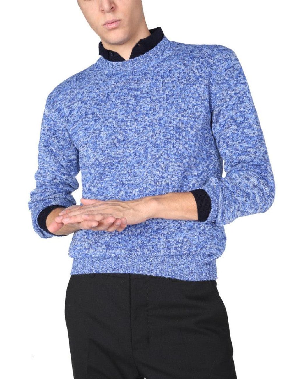 Ballantyne Blue Crew Neck Sweater for men