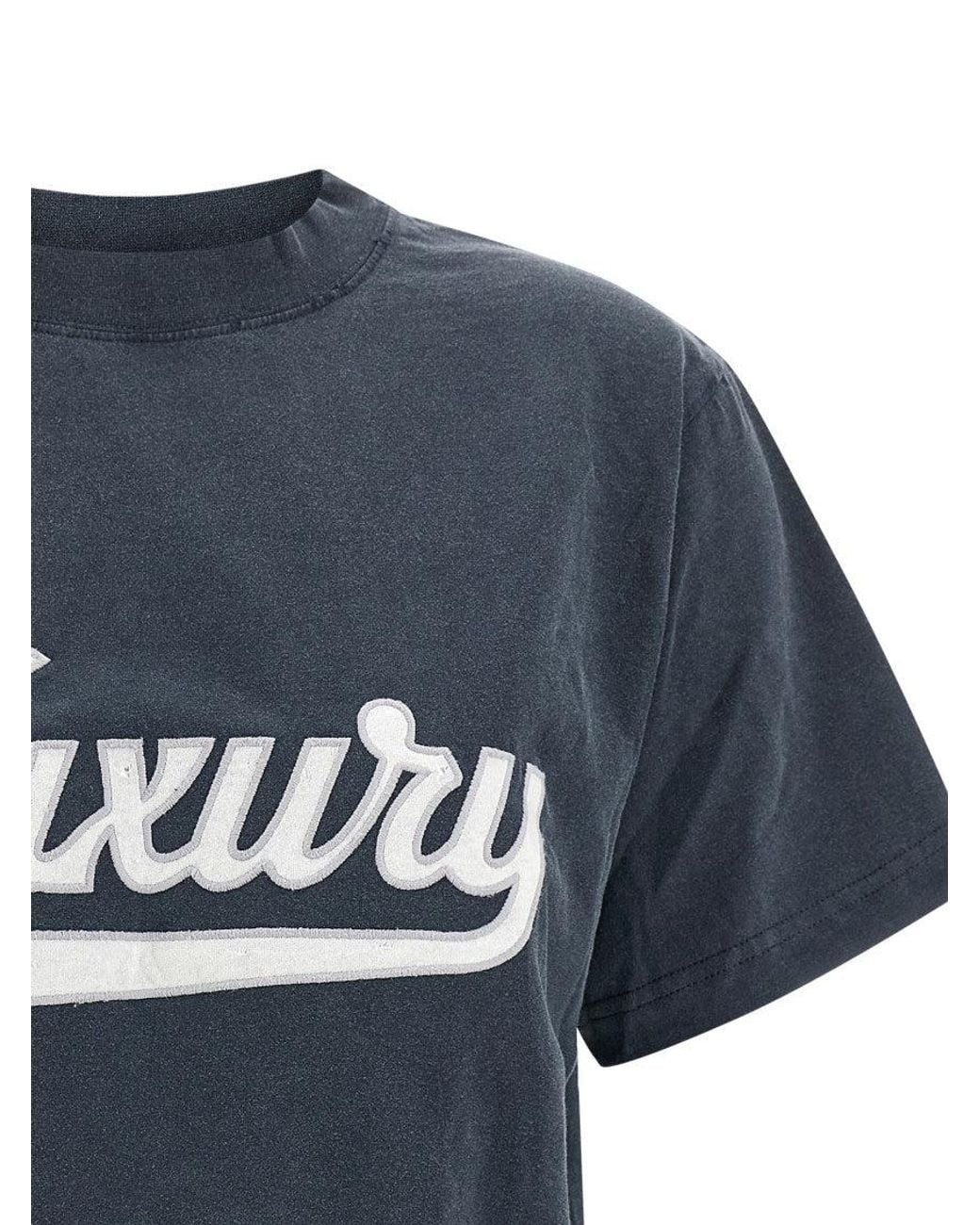Balenciaga Blue Embroidery T-Shirt