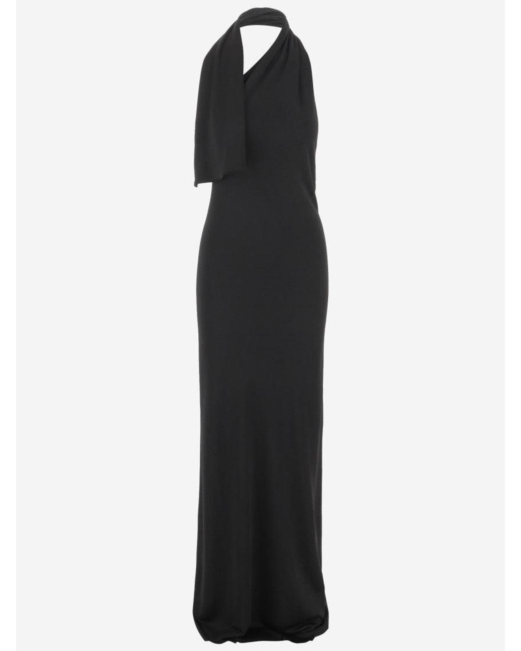 Khaite Black Roza Viscose Long Dress
